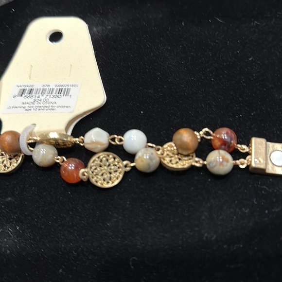 NWT Directions Gold Tone Bracelet Brown Natural 2-Strand $24 - Picture 7 of 7